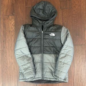 The North Face Kids Black and Gray Puffer Jacket - XL 14-16